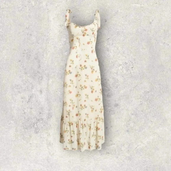 REFORMATION Nikita Floral Dress in Noemi Ivory B321 - Picture 1 of 6